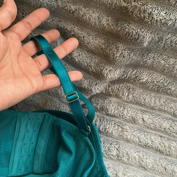 Teal Lace Women's Demi Coverage Long Line Bra New Size 36B - Picture 6 of 7